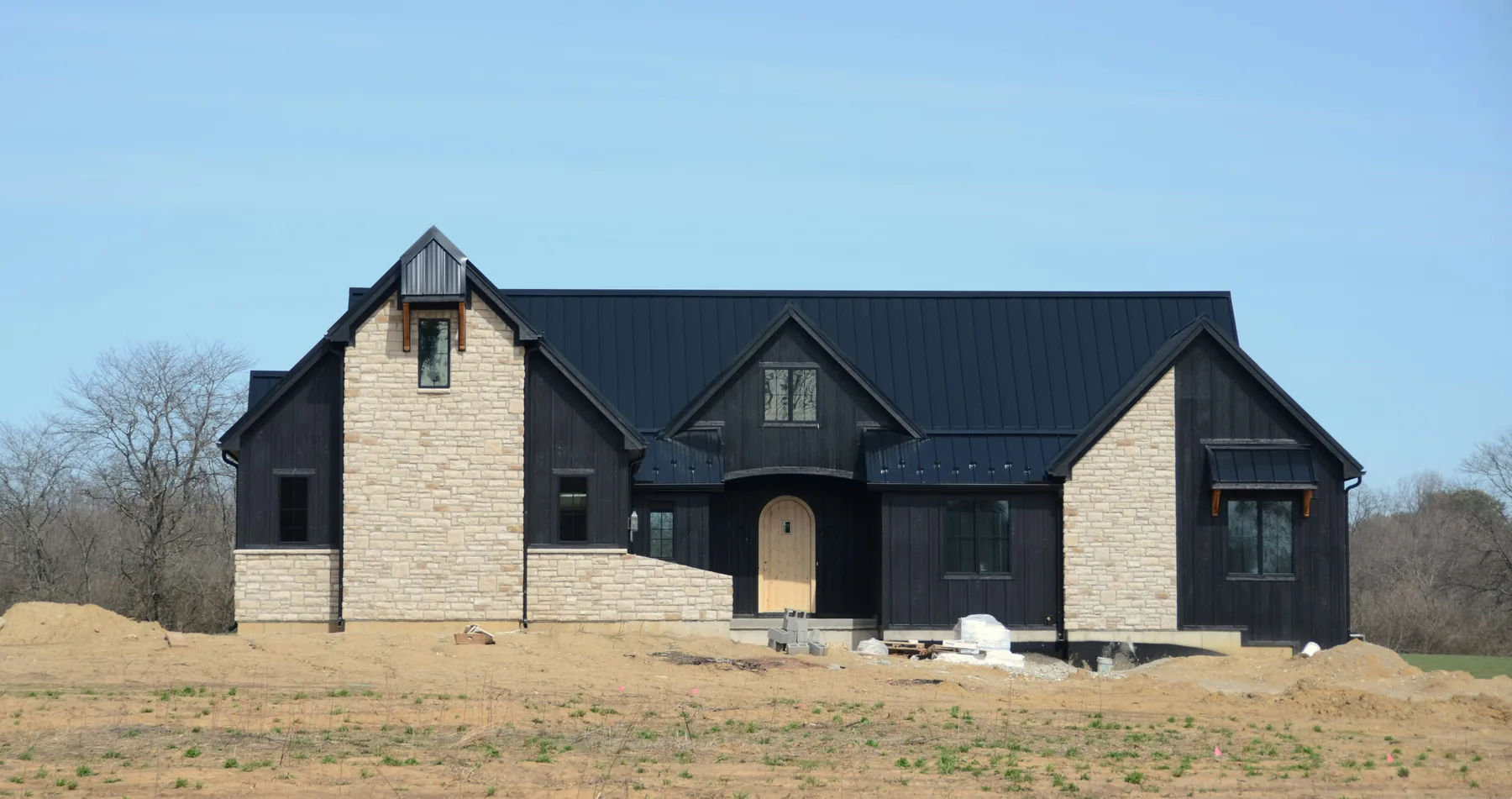 Modern residential house under construction